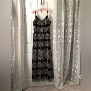 Banana Republic boho bohemian Print Maxi Dress adjustable should strips size 6